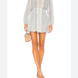 Splendid Blue and White Striped Long Sleeve Dress small